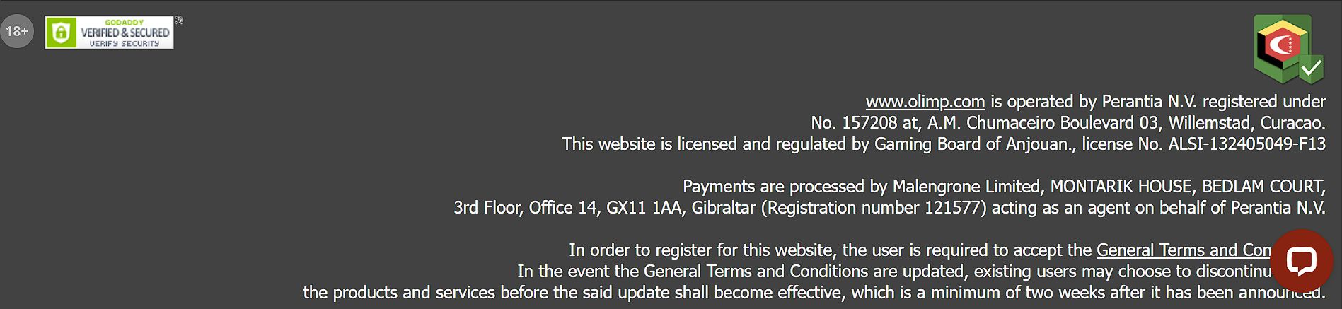 Платежи Olimp Аргентина